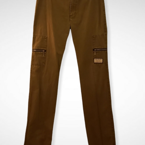 VIntage 90's DKNY Zipper-Pocket Khaki Cargo Pants -Size 4 - Picture 8 of 9